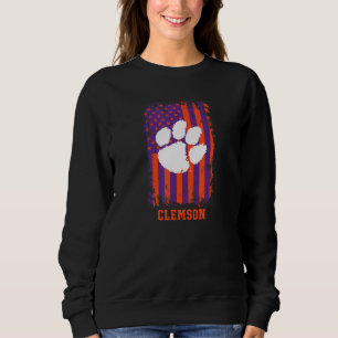Clemson Tigers Patriotic Retro American Flag Sweatshirt