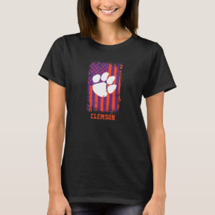 Clemson Tigers Patriotic Retro American Flag T-Shirt