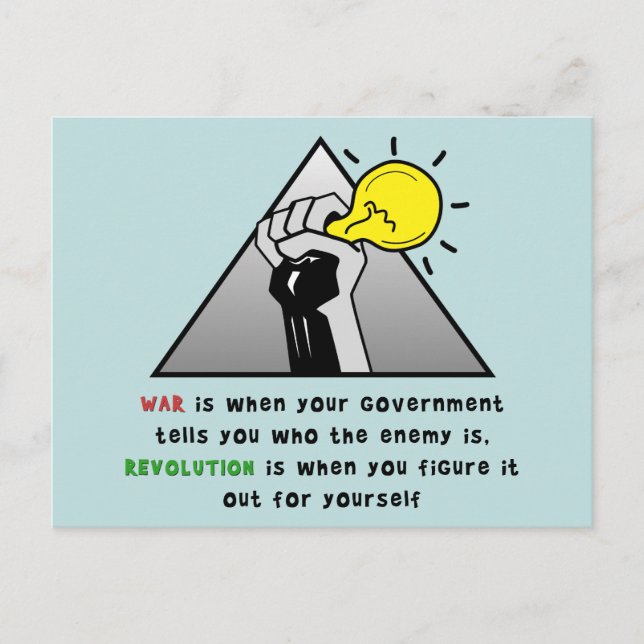 Clench fist solidarity against government tyranny postcard (Front)