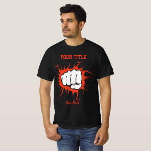 Clenched fist punching through a wall illustration T-Shirt