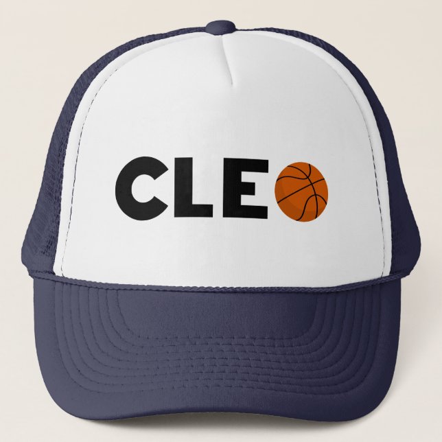 Cleo Basketball Trucker Hat (Front)