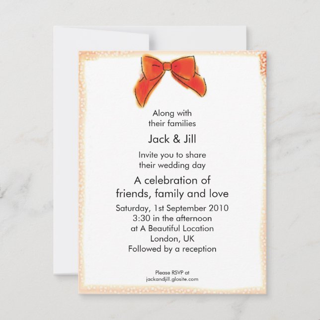 Cleo Bow (red) 4.25x5.5 Invitation (Front)