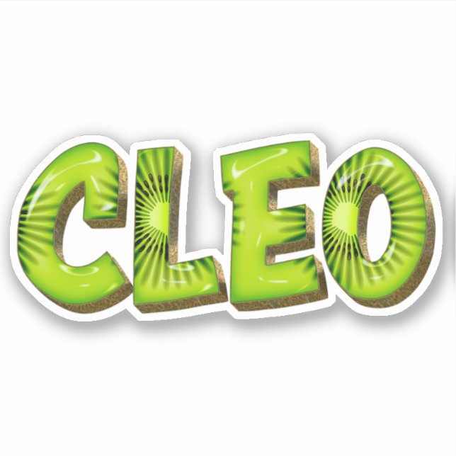 Cleo Name Kiwi Design Sticker (Front)