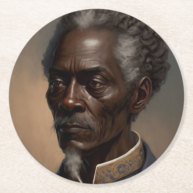 Cleon Portrait Paintings Round Paper Coaster (Front)