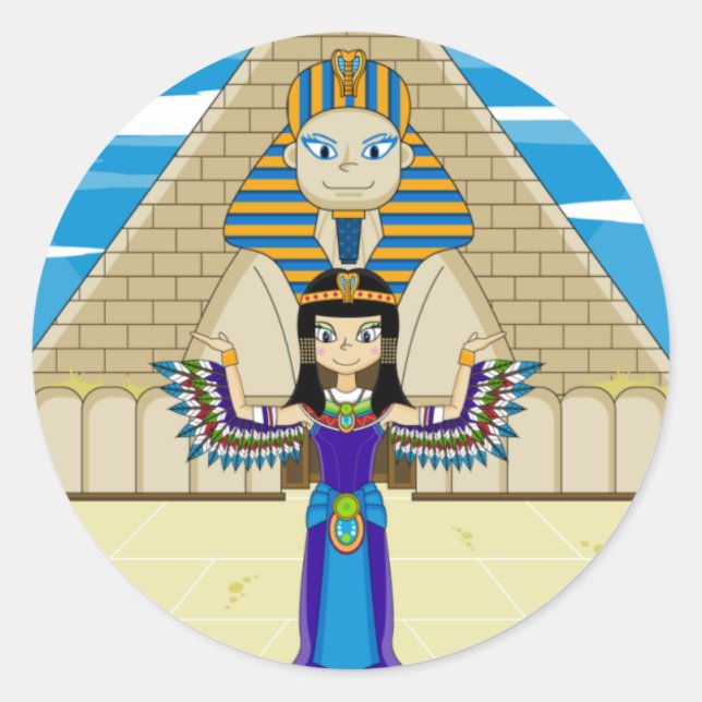 Cleopatra at the Great Sphinx Sticker (Front)