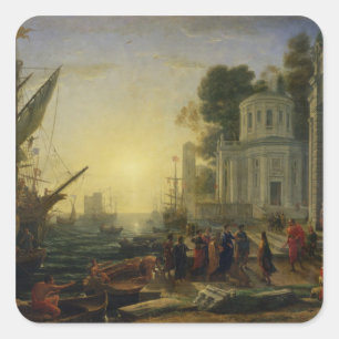 Cleopatra Disembarking at Tarsus, 1642 Square Sticker