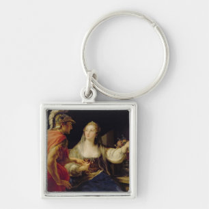 Cleopatra showing Octavius the bust of Julius Key Ring