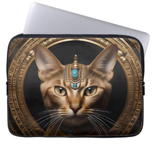 Cleopatra The Gold Egyptian Cat, Laptop Sleeve
