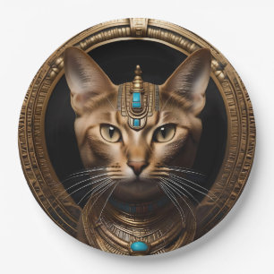 Cleopatra The Gold Egyptian Cat, Paper Plate
