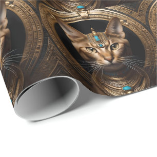 Cleopatra The Gold Egyptian Cat, Wrapping Paper