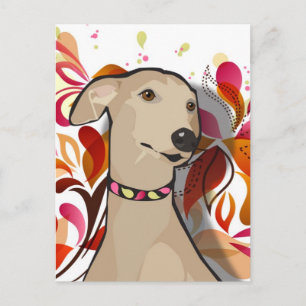 Cleopatra the Greyhound Graphic Portrait Postcard