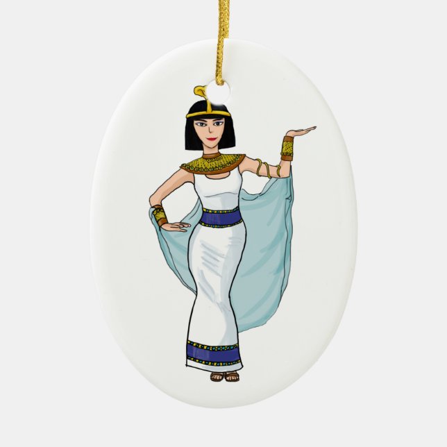 Cleopatra the Pharaoh of Egypt Ceramic Tree Decoration (Front)