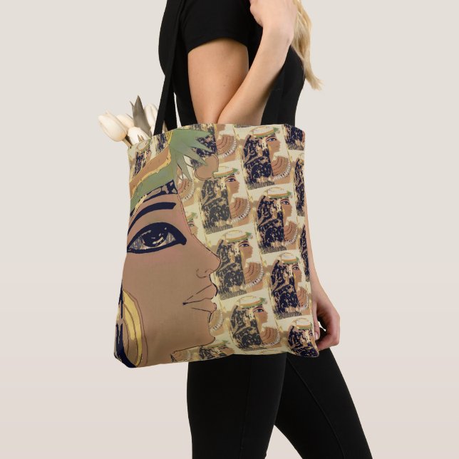 Cleopatras with 1 Large Brown on Beige Tote Bag (Close Up)