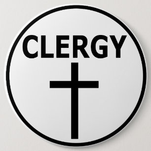 Clergy Emblem for Pastors, Reverends & Ministers 6 Cm Round Badge