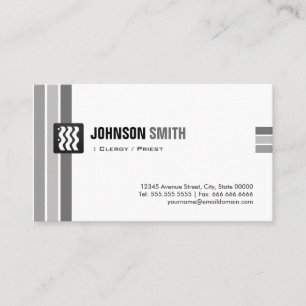 Clergy / Priest - Creative Black White Business Card