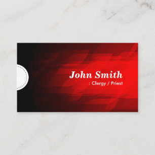 Clergy / Priest - Modern Dark Red Business Card