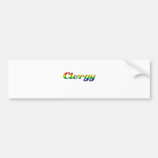 clergy - rainbow bumper sticker