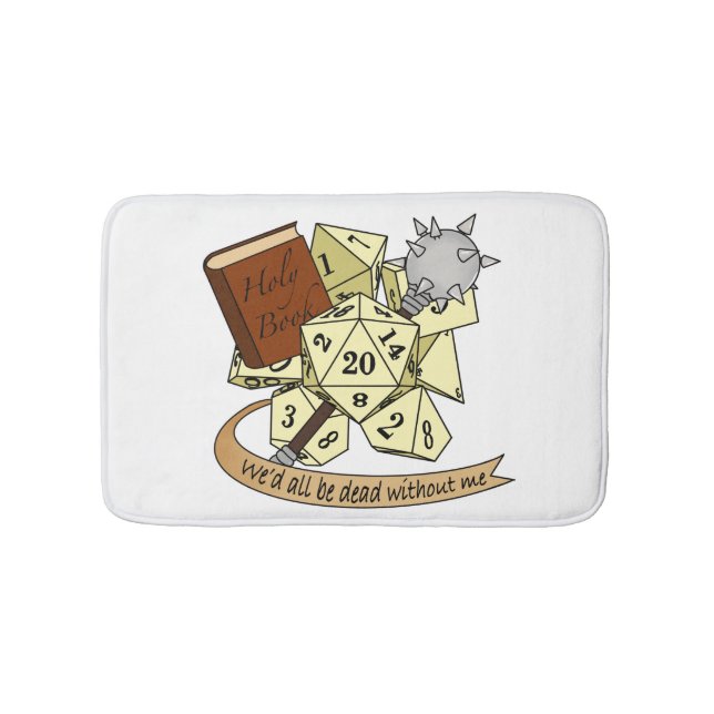 Cleric Dice Design Bath Mat (Front)