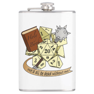 Cleric Dice Design Hip Flask