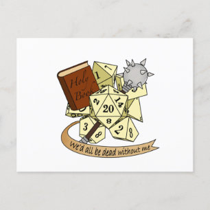 Cleric Dice Design Holiday Postcard