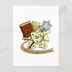 Cleric Dice Design Holiday Postcard
