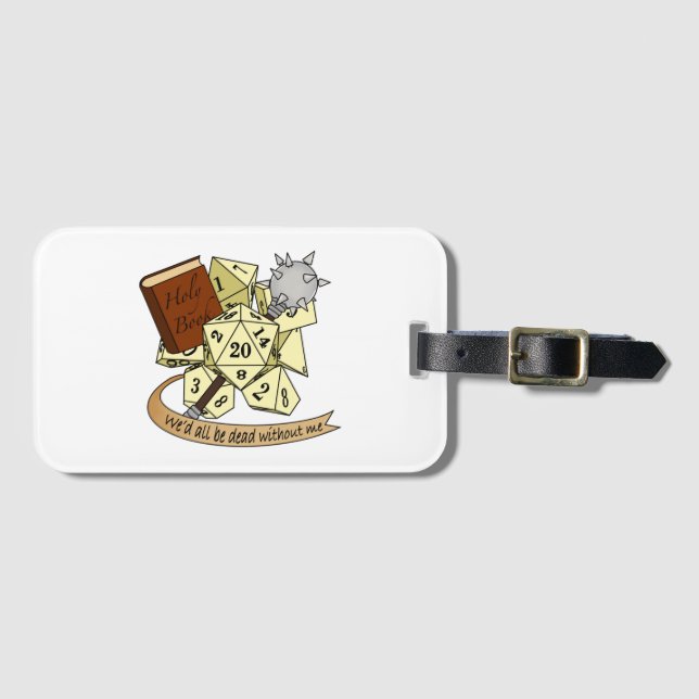 Cleric Dice Design Luggage Tag (Front Horizontal)