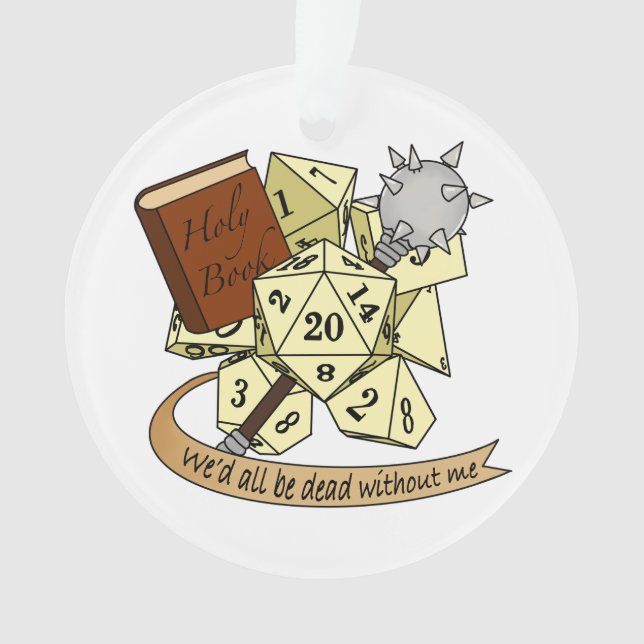 Cleric Dice Design Ornament (Front)