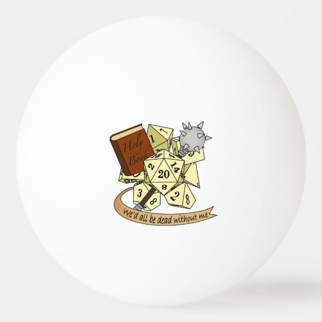 Cleric Dice Design Ping Pong Ball (Front)