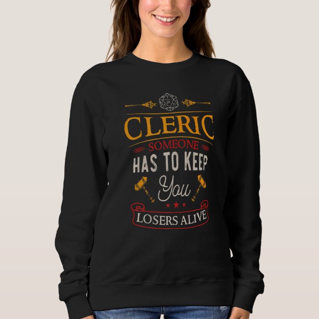 Cleric - Dungeons , RPG - Dragons Gaming Premium Sweatshirt (Front)