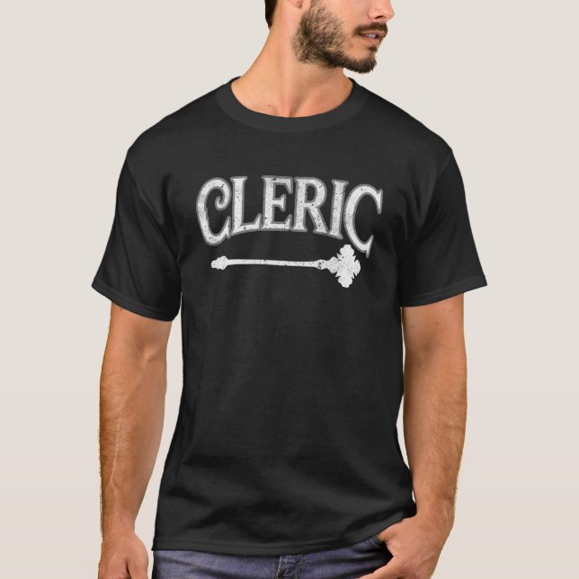 Cleric MMO RPG Roleplaying Character Class Videoga T-Shirt (Front)