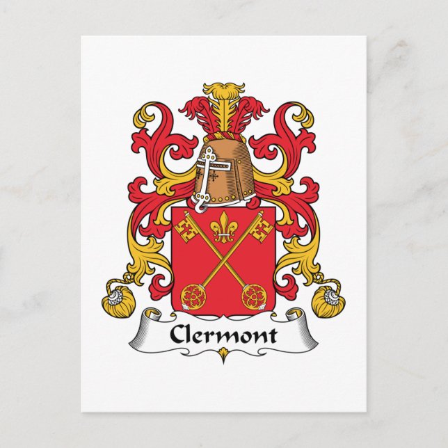 Clermont Family Crest Postcard (Front)