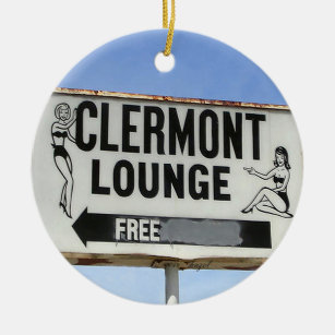 Clermont Lounge, Atlanta, Georgia, Merry Christmas Ceramic Tree Decoration