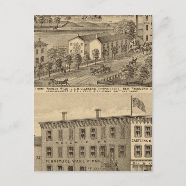 Clermont Woollen Mills Postcard (Front)