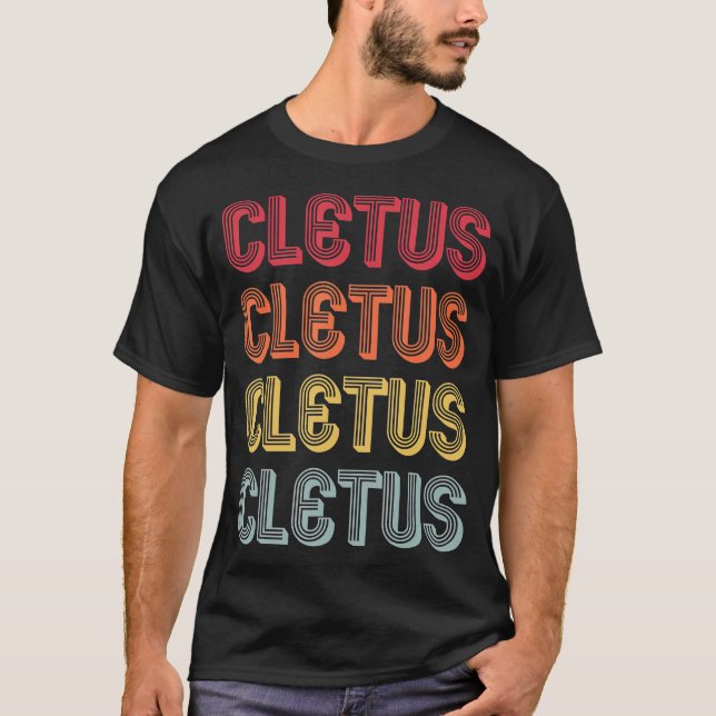 CLETUS Gift Name Personalised Funny Retro T-Shirt (Front)