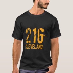 Cleveland 216 Area Code Distressed Hoodie T-Shirt