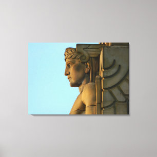Cleveland B/W Art Deco Wrapped Canvas