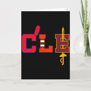 Cleveland Baseball Bats Vintage Ohio Cle Retro Gif Card
