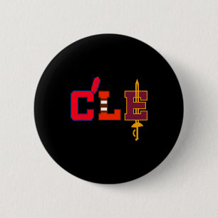 Cleveland Baseball Bats Vintage Ohio Design 6 Cm Round Badge