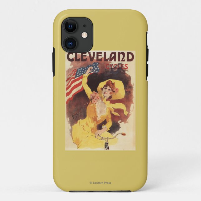 Cleveland Bicycles American Girl in Yellow Case-Mate iPhone Case (Back)