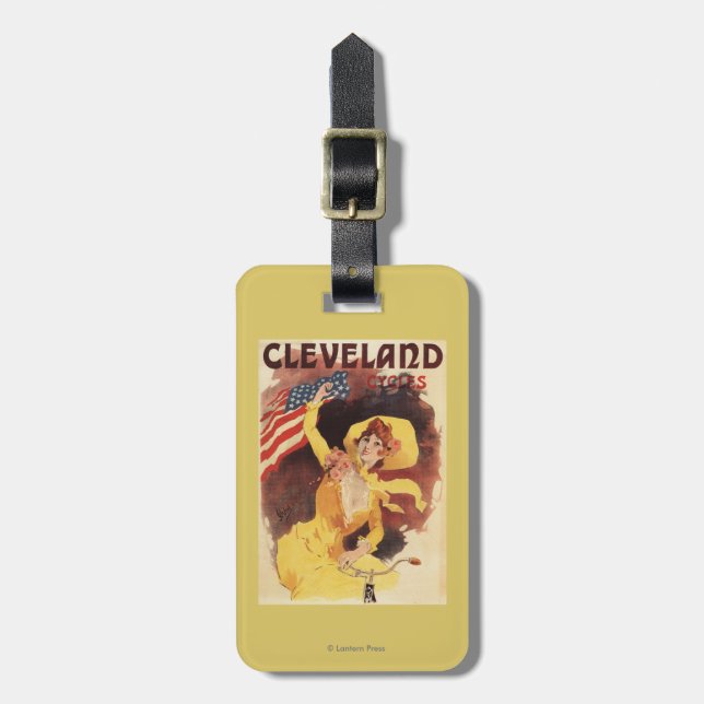 Cleveland Bicycles American Girl in Yellow Luggage Tag (Front Vertical)
