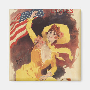 Cleveland Bicycles American Girl in Yellow Magnet