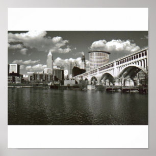 Cleveland Black and White Poster