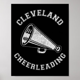 Cleveland Cheer Distressed Retro 90's Cheerleader Poster