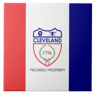 Cleveland city flag tile