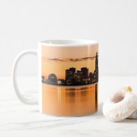 Cleveland city Ohio sunset skyline river landscape
