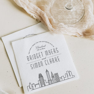 Cleveland Deco Skyline   Wedding Event Napkins