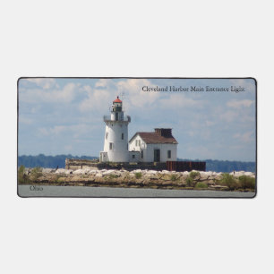 Cleveland Harbor Main Entrance Light desk mat