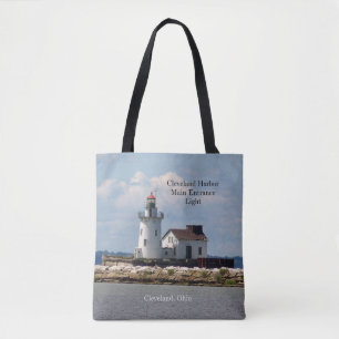 Cleveland Harbour Entrance Light all over tote bag