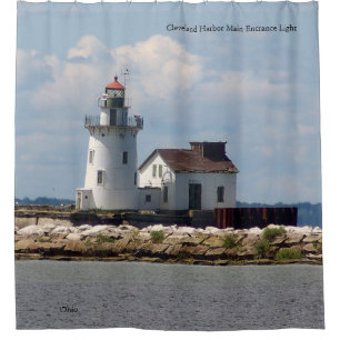 Cleveland Harbour Main Entrance Light shower curta Curtain