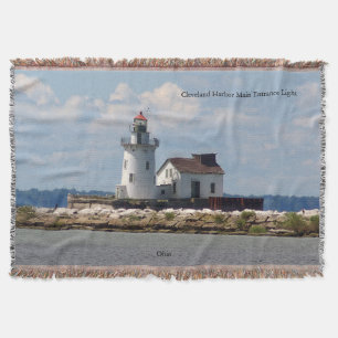 Cleveland Harbour Main Entrance Light throw blanke Blanket